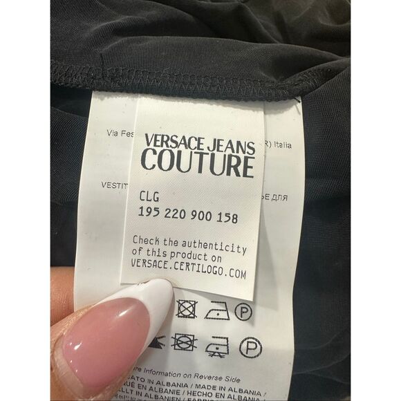 Versace Jeans Couture BLACK Spaghetti strap dress US 6 $675 - Picture 12 of 13